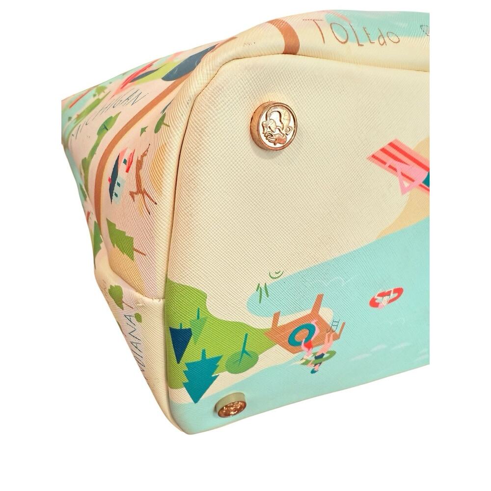 Spartina 449 Great Lakes Leather Trim Beach Vacation Shopping Large Tote Bag - Picture 8 of 13